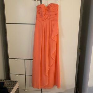David’s Bridal Coral Formal Bridesmaid Gown Size 4